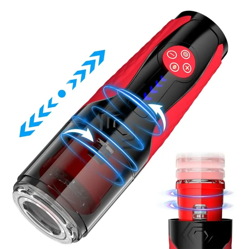 Telescopic Rotation Masturbator Cup Penis Pump for Men Blowjob Vagina Adult Sex Toy Piston Automatic Thrusting Male Mastubator — image 9