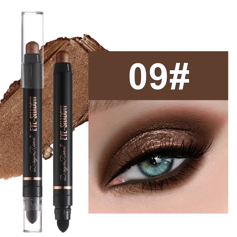 Double Head Pearlescent Eyeshadow Pencil Waterproof Glitter Metallic Blue Green Eye Shadow Makeup Pigment White Eyes Highlighter — image 9