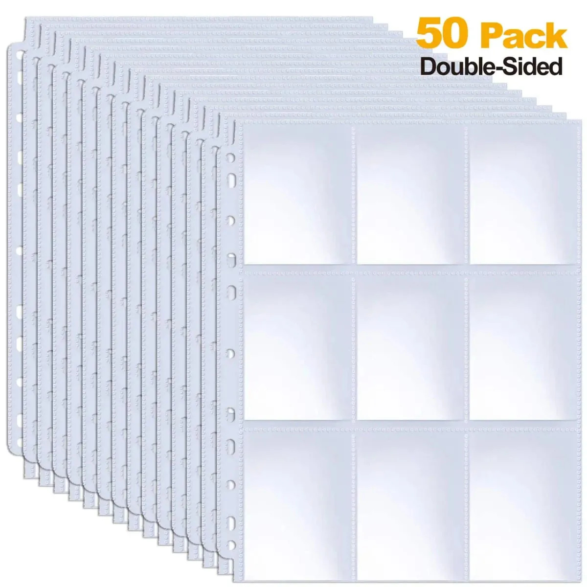 50-250 Pack 9 Pocket Page Protectors Card Sleeves Double Sided Holder Binder Pages Album Fit for YuGiOh MTG Game Sports Cards — image 5