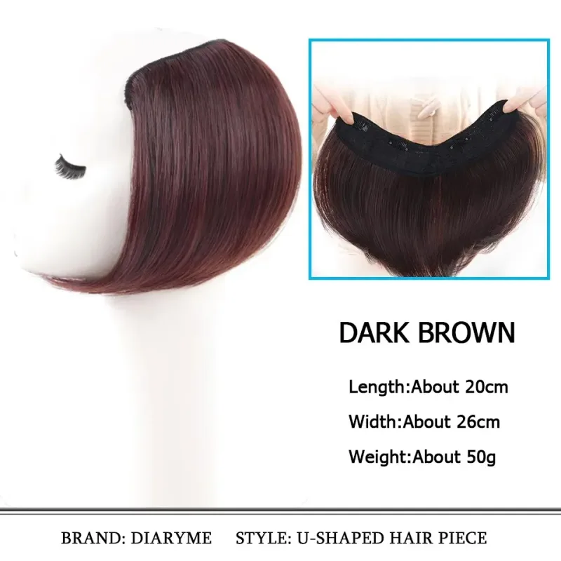 Synthetic Hair Pieces Invisible Clip In Hair Pad High Hair Pieces In Hair Extension Fluffy Synthetic Natural Wig For Women