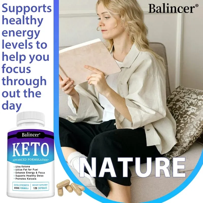 Keto Capsules Support Metabolism Body Management Burn Belly Fat Energy Boost Digestive & Immune Health for Men and Women