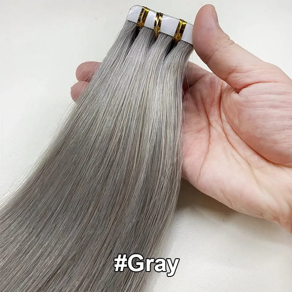 Luckinghair Wholesale 100% Virgin Double Drawn Straight Invisible Human Hair Tape in Extensions Wave Style — image 13