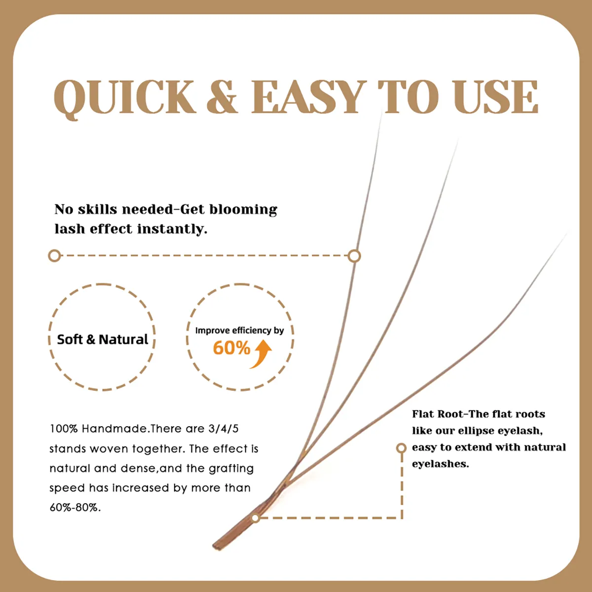 Brown 3D/4D/5D W-Shaped Eyelash Extensions 8-15mm Mix Length Hand-woven Premade Volume Fans Eye Lashes Makeup Products — image 5