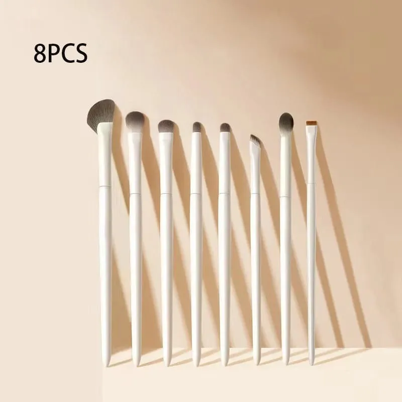5/8/10Pcs Natural Eye Makeup Brushes Set Detail Eyeshadow Brush Makeup Brush White Ultra Soft Eyeshadow Eyeliner Makeup Tool — image 9