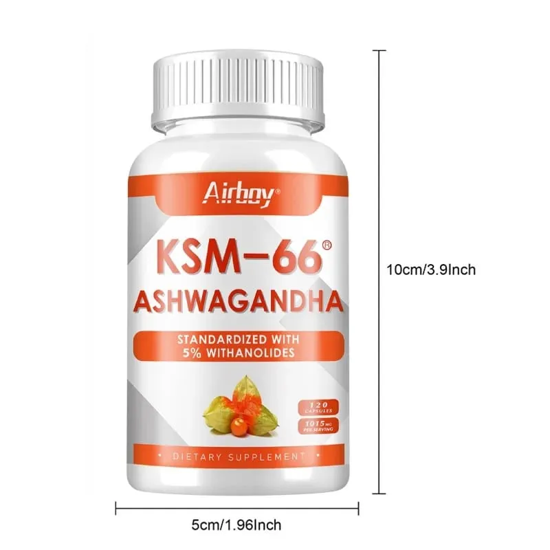 Organic Ashwagandha KSM-66 Capsules for Stress Relief Focus Brain Energy Support Sleep Health Supplement — image 7