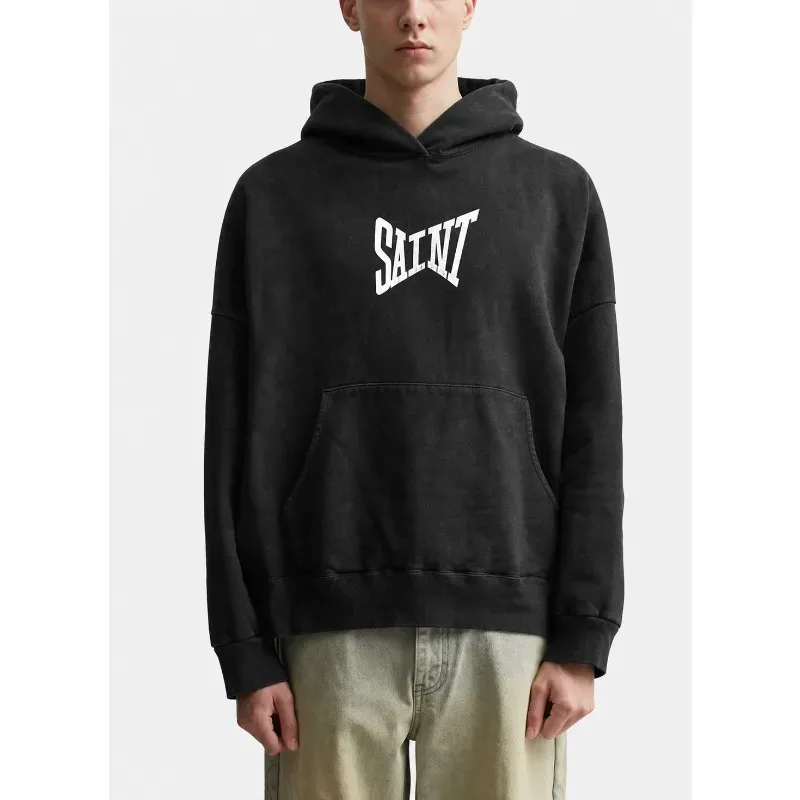 Saint Arrival Hooded Oversize Hoodie Coat Black Cotton New Men Women Hoodies — image 6