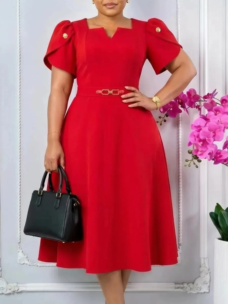2026 Women's High Waist Elegant Large Size Dress Summer Fashion Casual Elegant Dresses for plus Size Women — image 5