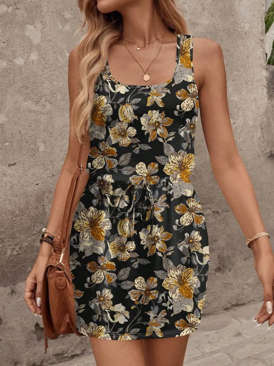 Women's Spring/Summer Vintage Floral Sleeveless Casual Dress — image 4