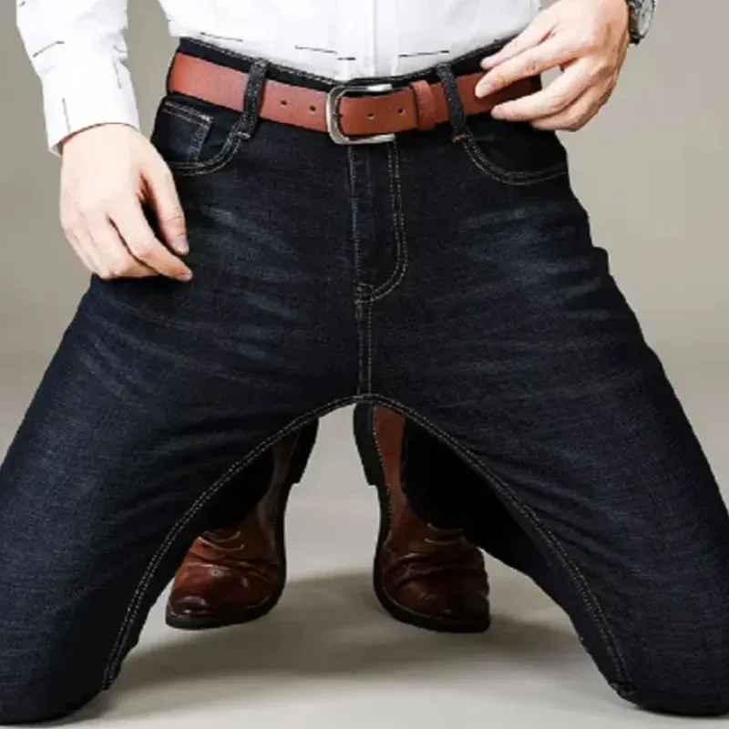2026 NEW Men Men's Fashion Business Jeans Classic Style Casual Stretch Slim Jean Pants Male Brand Denim Trousers Black Blue Me — image 2