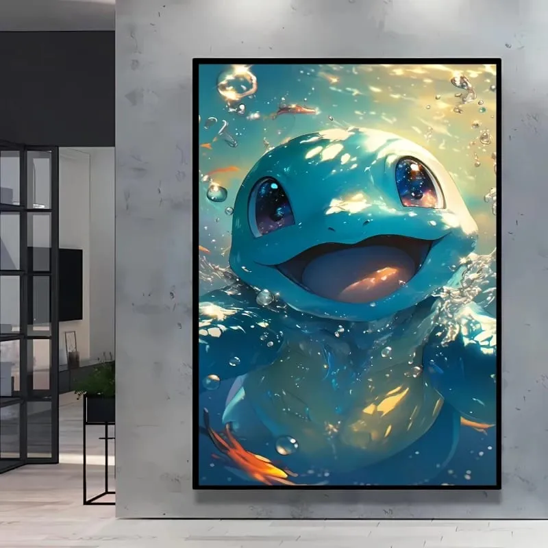 Japanese Anime Canvas Paintings Pokemon Pikachu Poster Cartoon Character Picture Bright and Clear Colors High Quality Home Decor