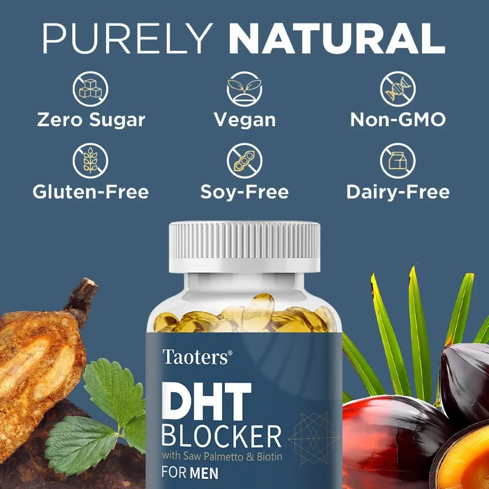 DHT Blocker Hair Growth Supplement with Saw Palmetto Support Thicker Hair Reduce Thinning & Breakage Boost Scalp Health