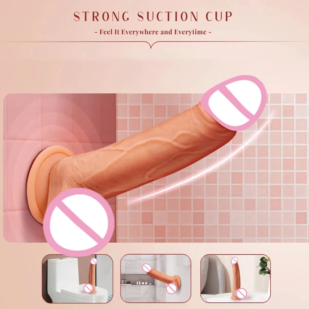 Riesiger realistischer Silikon-Fernbedienungsdildo, der vibrierende weibliche Sexspielzeuge, Penetration, G-Punkt, Klitoris, Vagina, Orgasmus-Massagegerät — image 5