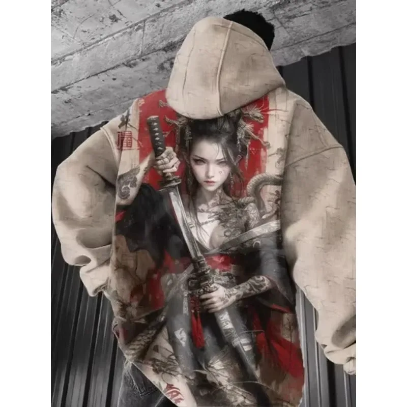 Japanese Anime 3d Print Hoodie Men Women Fashion Sexy Samurai Tracksuit Casual Hoodie Sweatshirt Autumn Winter Clothes Y2k Coat — image 8
