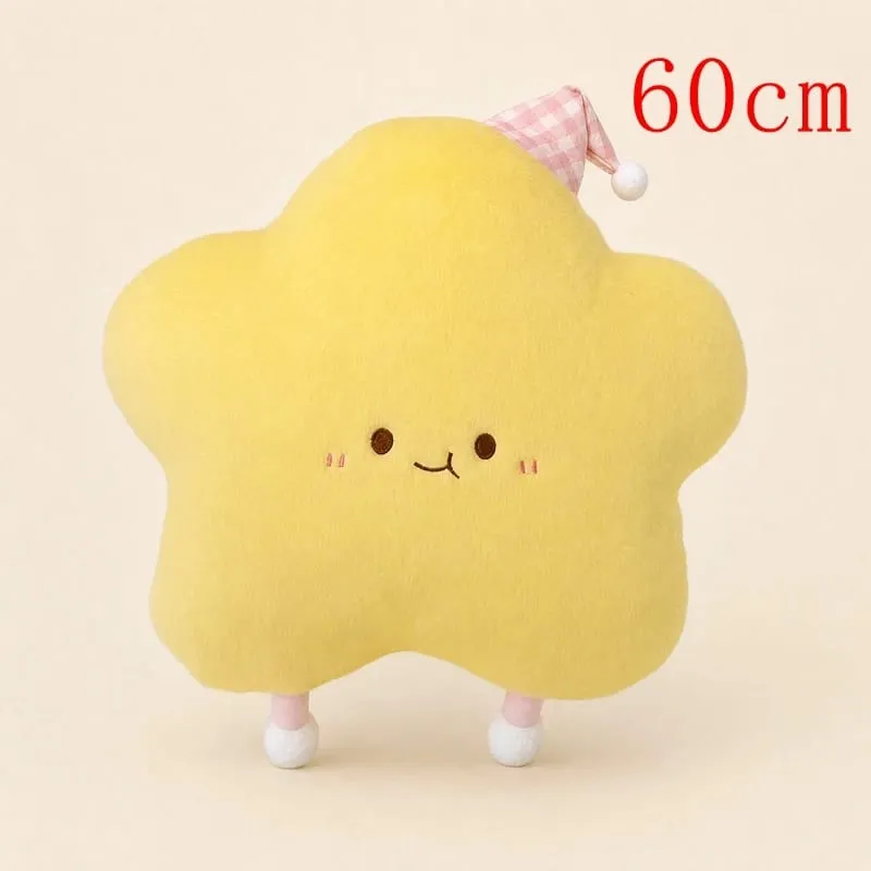 40-60Cm Bantal Mewah Bintang Lucu dengan Topi Tidur Bantal Boneka Bintang Lucu Bantal Sofa Berbulu Lembut Bantal Lempar Kamar Tidur Anak Perempuan Dekorasi Rumah — image 13