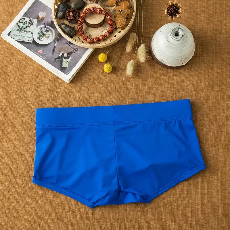 Plattvinklade underkläder i mjölksilke för män bekväma och hudvänliga andningsbara silkeslen snabbtorkande låga boxershorts