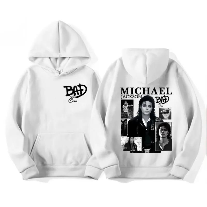 King of Pop Michael Jackson Bad Era Album Graphic Hoodies Men Women Vintage Hot Sale Hoodie Oversized Fleece Comfort Sweatshirts — image 7