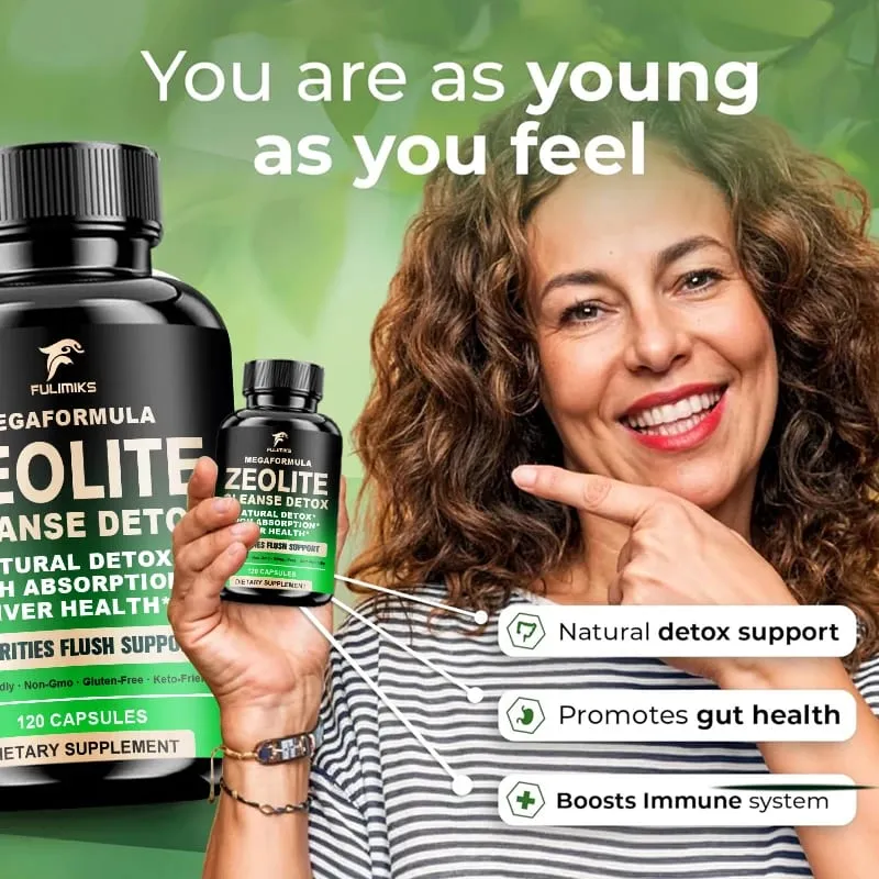 Buy 2 Get 2 Free! Zeolite Cleanse Detox Capsules Clinoptilolite Clay for Heavy Metal & Toxin Removal Natural Full-Body Cleanse