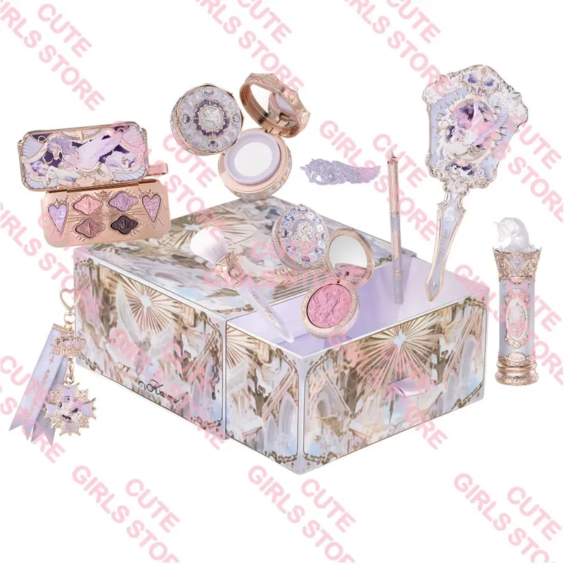 Мини-подарочный набор Flower Knows Knight Unicorn Collection с губной помадой, румянами, тенями для век, пудрой, подводкой для губ, зеркалом и инструментами