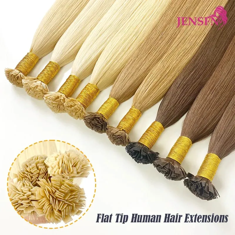 Straight Flat Tip Human Hair Extensions 16"-26" Inch 1g/Strand 100% Hair Extensions Keratin Capsule Fusion Hair For Women — image 1