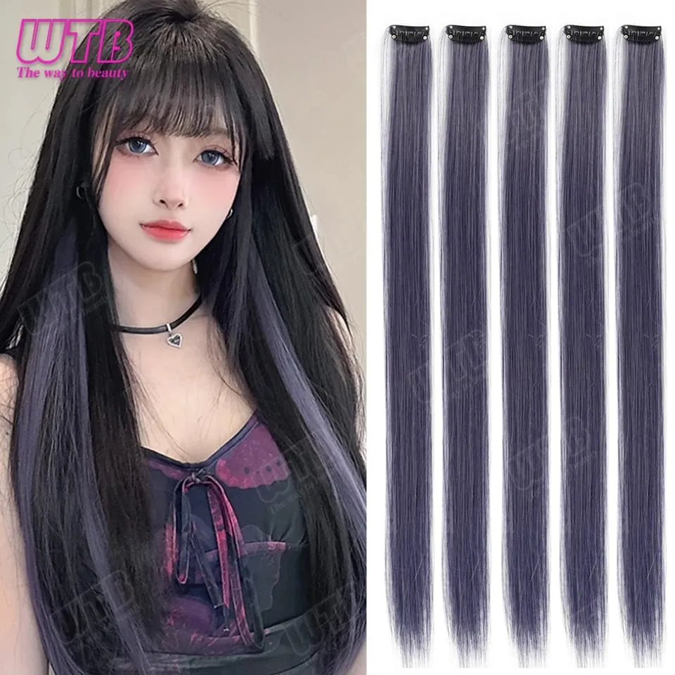 5Pcs Synthetic Wig BB Clip Style Color Straight Hair Extension Wig Suitable for Women and Girls to Wear at Holidays and Parties — image 16