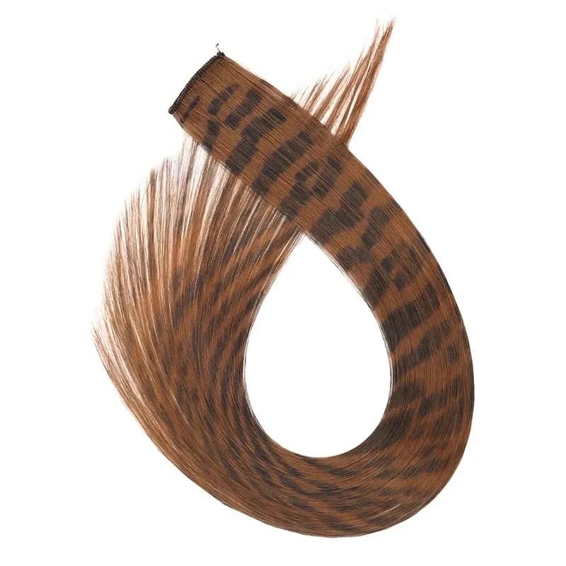 18 inch synthetic feather colored hair extensions with color integrated hair clips and wigs suitable for women's party outfits