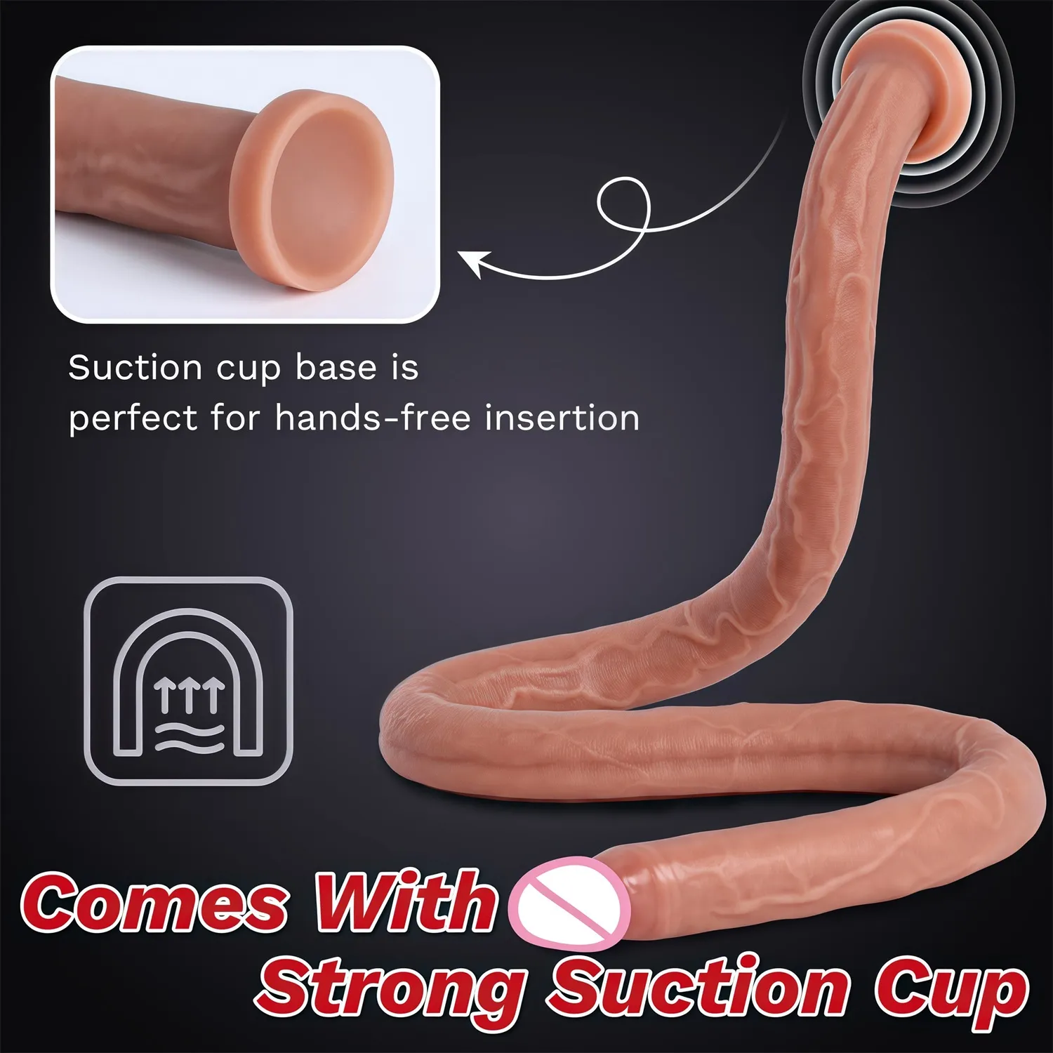 Extra Long Realistic Dildos G-Spot Stimulation Deep Touch Penis Vagina Anal Massage Penetration Dick Sex Toys for Women and Men — image 3
