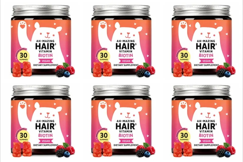 Biotin Gummies 5000 Mcg Rambut Kulit Kuku Mendukung Vitamin Kecantikan Vegan 30 Gummies Suplemen Kesehatan Harian