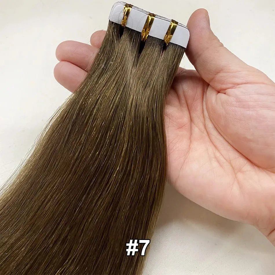 Full Shine Tape In 100% Remy Human Hair Straight Double Sided Blonde Comfortable Silky Natural Tape Ins For Women