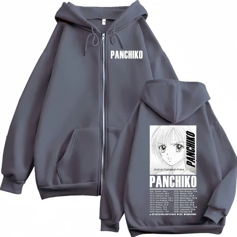 Panchiko DEATHMETAL Album Poster Print Zipper Hoodie Fashion Rock Zip Up Hooded Sweatshirts Men Women Casual Oversized Pullovers — image 5