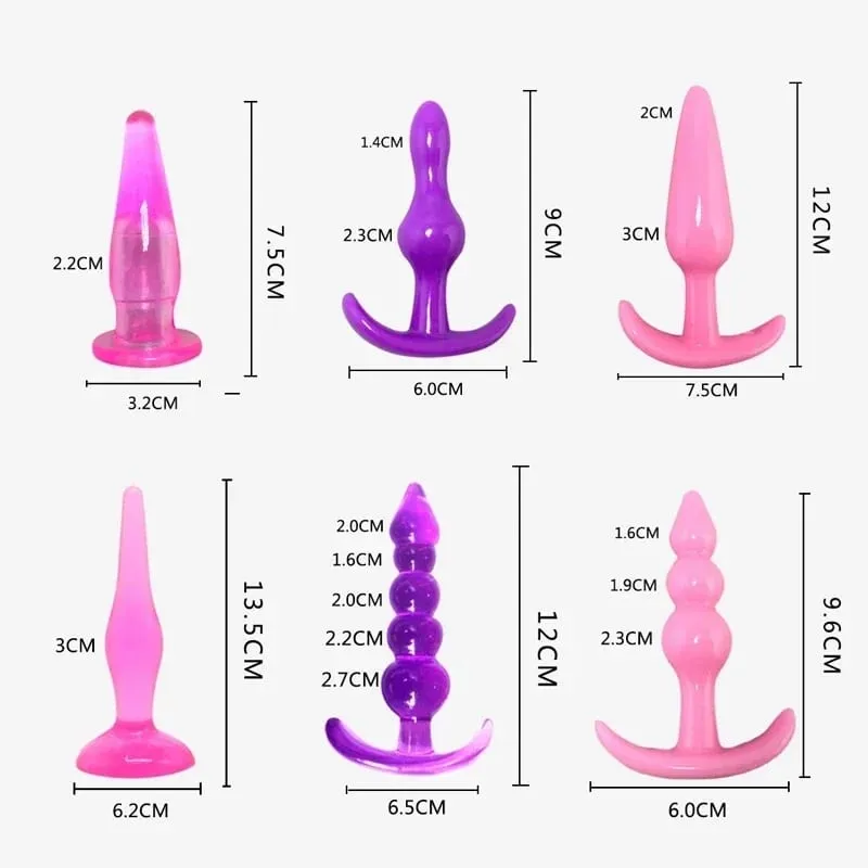 4/6 Buah/Set Mainan Seks Sumbat Vagina Sumbat Dubur Masturbasi Sumbat Bokong Silikon Aman untuk Wanita Pria Mainan Dilator Anal untuk Gay — image 3