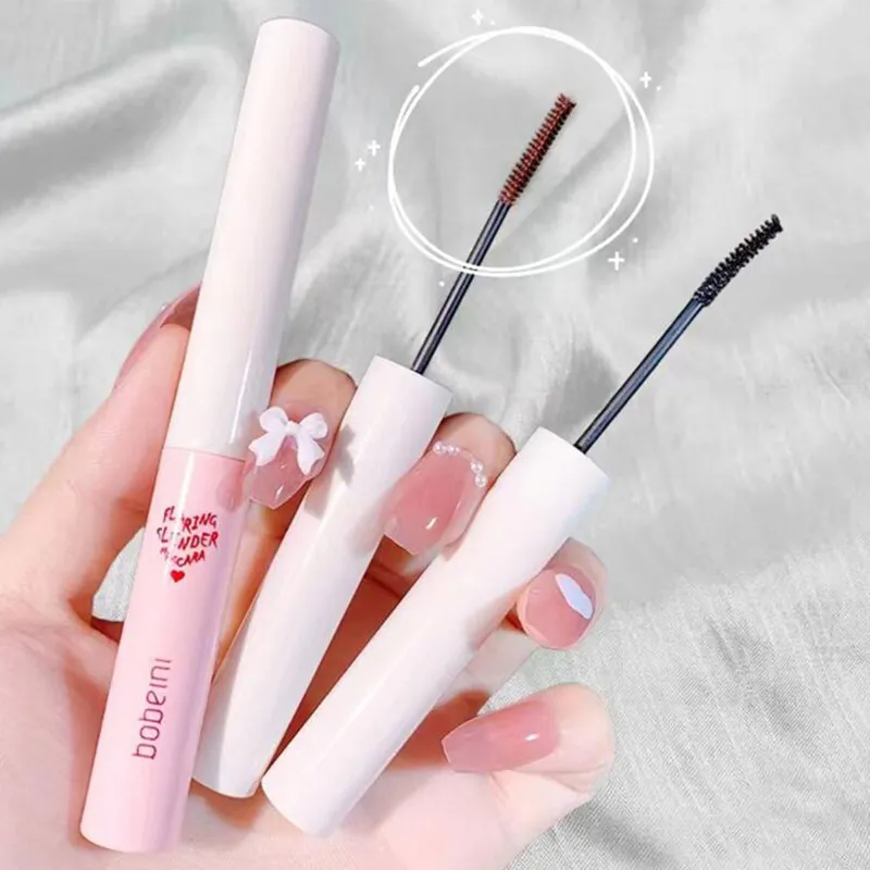 Mascara siêu mịn Làm cong dày mi Mascara chống thấm nước, không nhòe màu nâu Uốn cong tự nhiên Cọ mịn Trang điểm Mascara