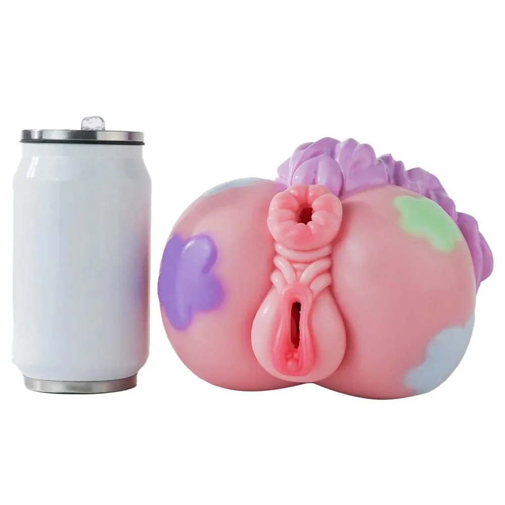 Macaron Color Pony Horse Silicone Male Masturbator 3D Realistic Vagina Two Channel Design Penis Pleasure Sex toys for Men — image 4