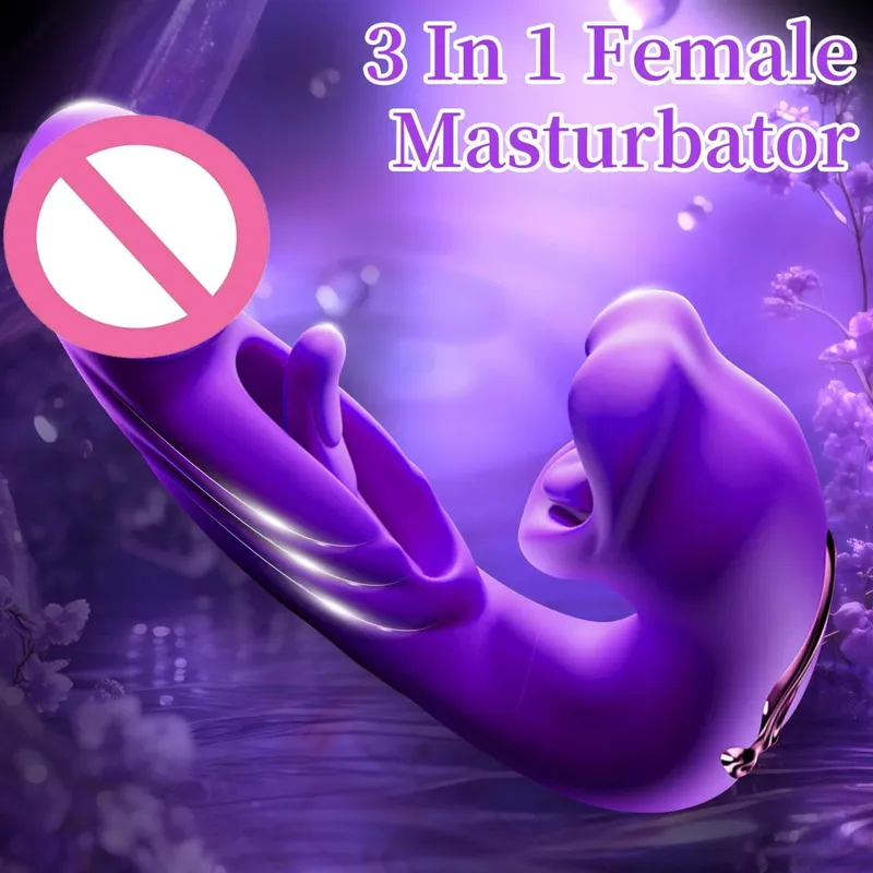 Four-in-One Female Vibrator with Clitoral G-Spot Stimulation Dual Motor Tongue Lick Massage 7 Modes of Slap 7 Modes of Vibration — image 7