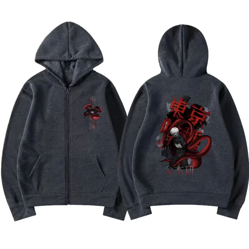Anime Tokyo Ghoul Kaneki Ken Graphic Zipper Hoodie Men Women Casual Hooded Pullover Fashion Oversized Zip Up Sweatshirts Jackets — image 17