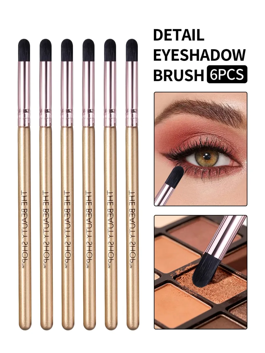 6pcs Detail Eyeshadow Brushes Set Soft Synthetic Precision Eye Makeup Brush for Eyeshadow Packing Cosmetic Tool