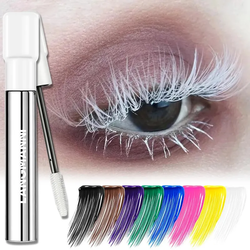 8 Colors Pink Mascara Thick Curling Waterproof Natural Eyelashes Long Lasting Blue White Green Black Eye Makeup Korean Cosmetics — image 2