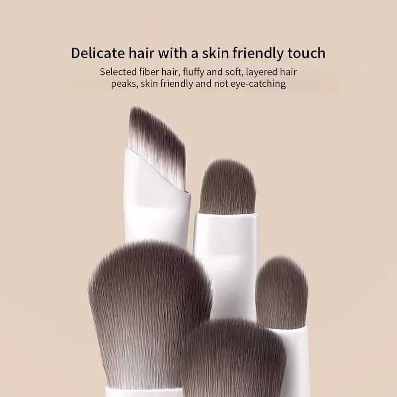 5/8/10Pcs Natural Eye Makeup Brushes Set Detail Eyeshadow Brush Makeup Brush White Ultra Soft Eyeshadow Eyeliner Makeup Tool — image 5