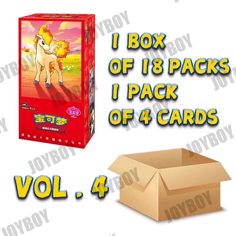 במלאי 100%כרטיסי פוקימון מקוריים PTCG Gem Pack Vol 5 Simplified Chinese Tcg Vol. חבילת אבני חן 5 קלפים 4 קופסת מתנות