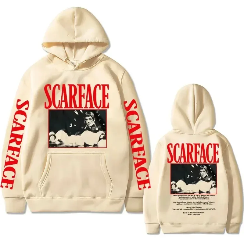 Vintage 90s Movie Scarface Tony Montana Hoodie Men Casual Vintage Pullover Man Hip Hop Hoodies Mens Fashion Oversized Sweatshirt — image 5