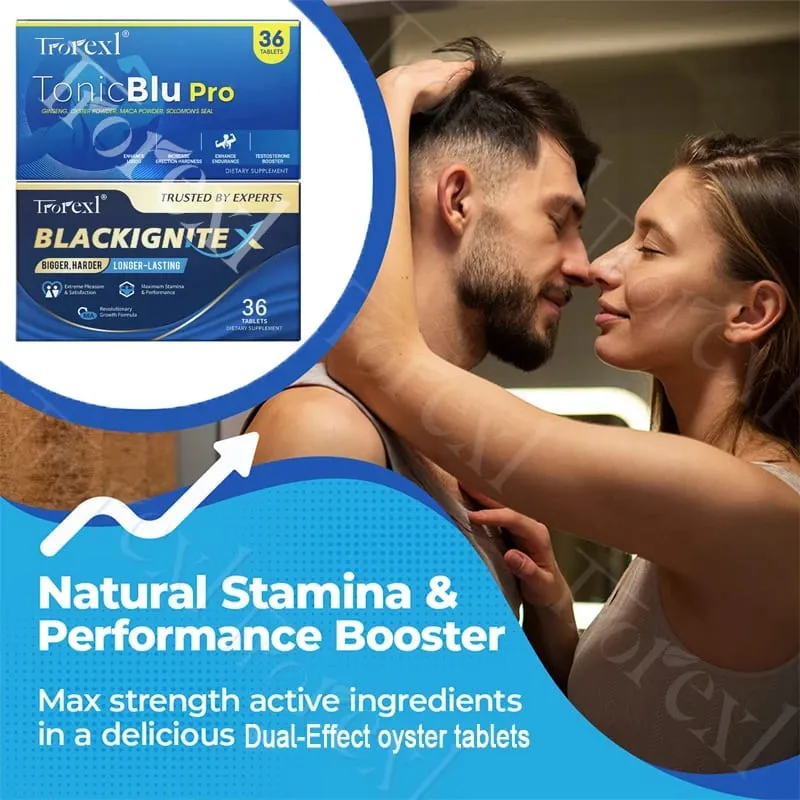 Male Morning Power+Evening Performance Set Supplements for Responsiveness Control Potency Formula-Oyster Extract Maca Ginseng — image 1