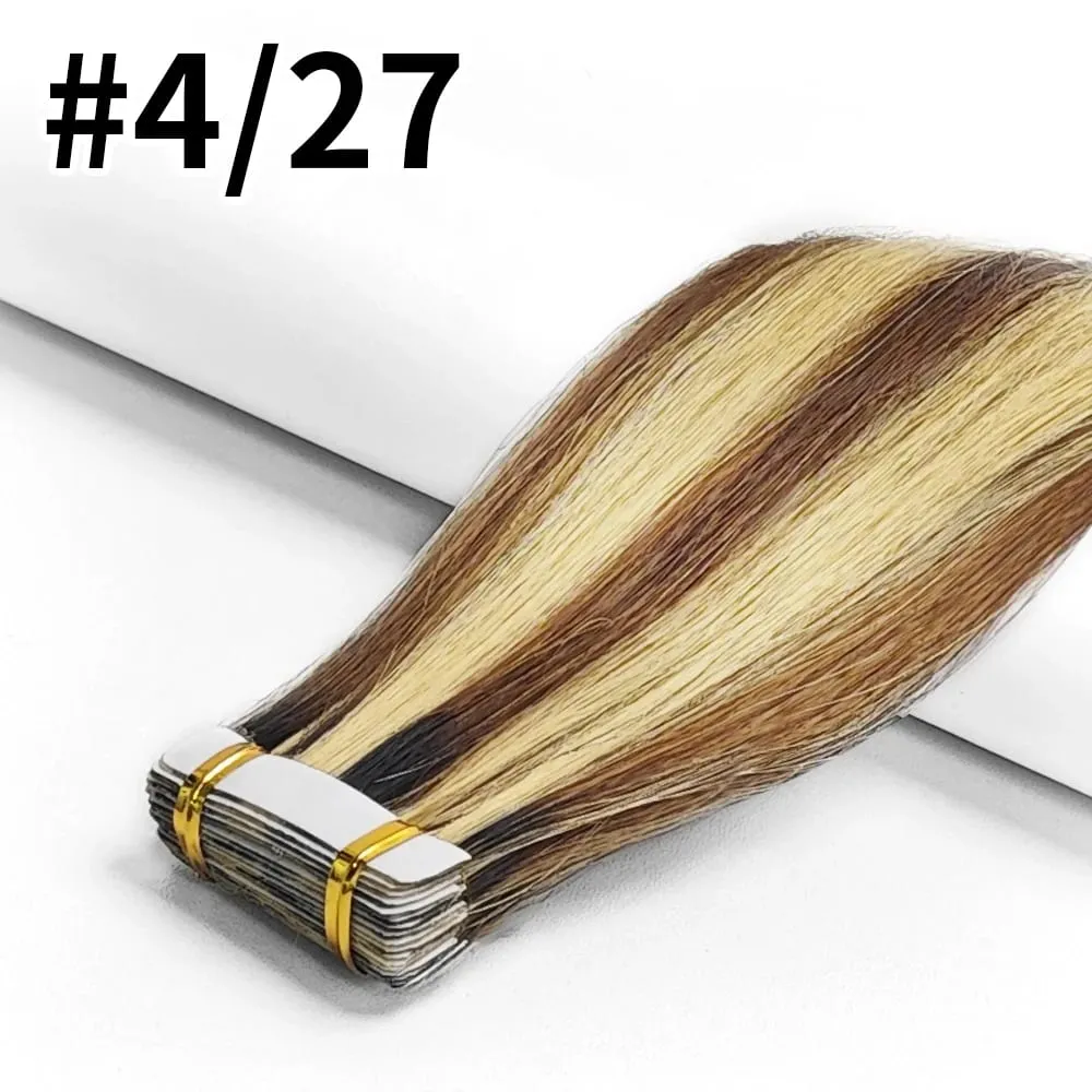 20Pcs/50g Straight Tape In Hair Extensions Full Head 100% Human Hair Tape ins Adhesive Invisible Glue Natural Black 24 26 Inches — image 8
