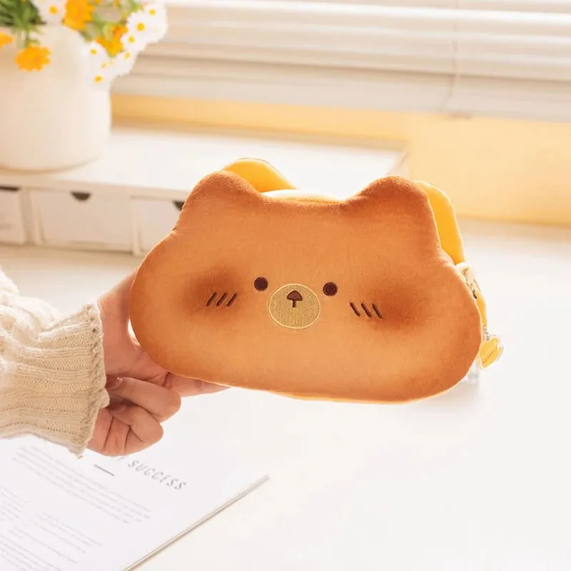 Adorable Cookie Rabbit Plush Toy Small Storage Bag Kawaii Kitten Plushies Room Decor Gift For Girl