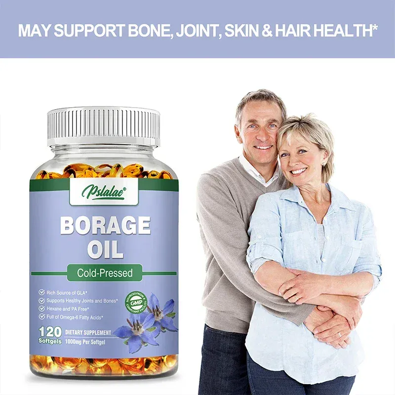 Borage Oil Capsules - Helps Maintain Skin Joint and Bone Health Relieves Cellular Stress and Provides Antioxidant Support — image 5
