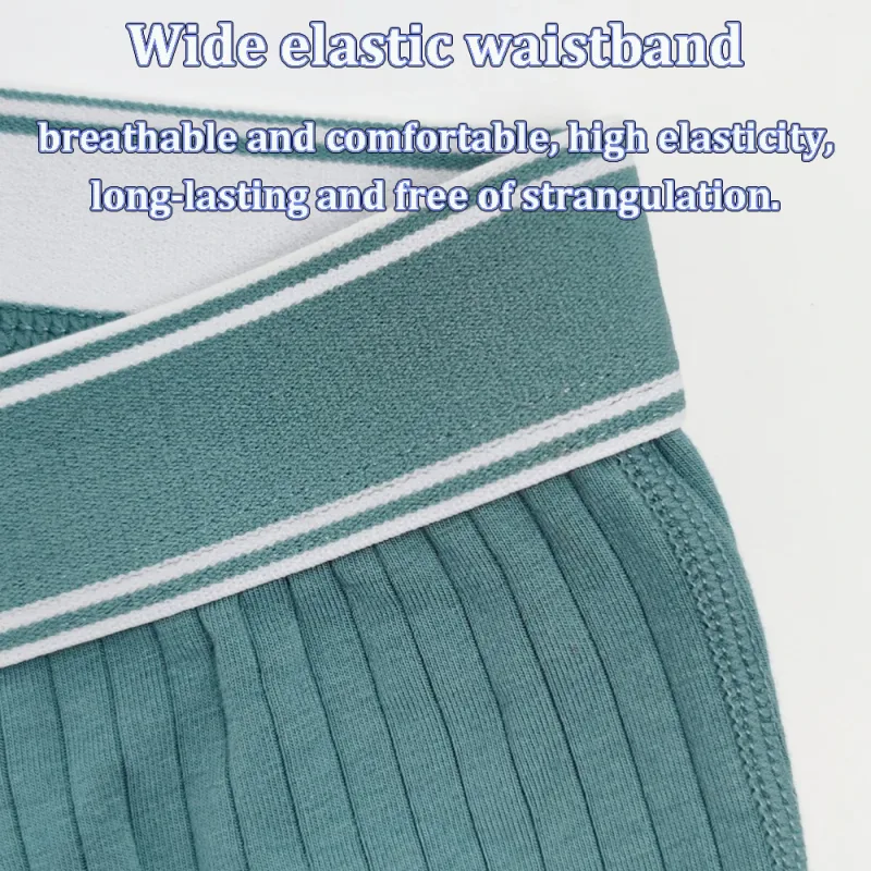 3PCS/Pack 100% Cotton Solid Striped Man Undrewear Lengthen Breathable Fitness Boxers Hombre Crotch Side Opening Men's Underpants