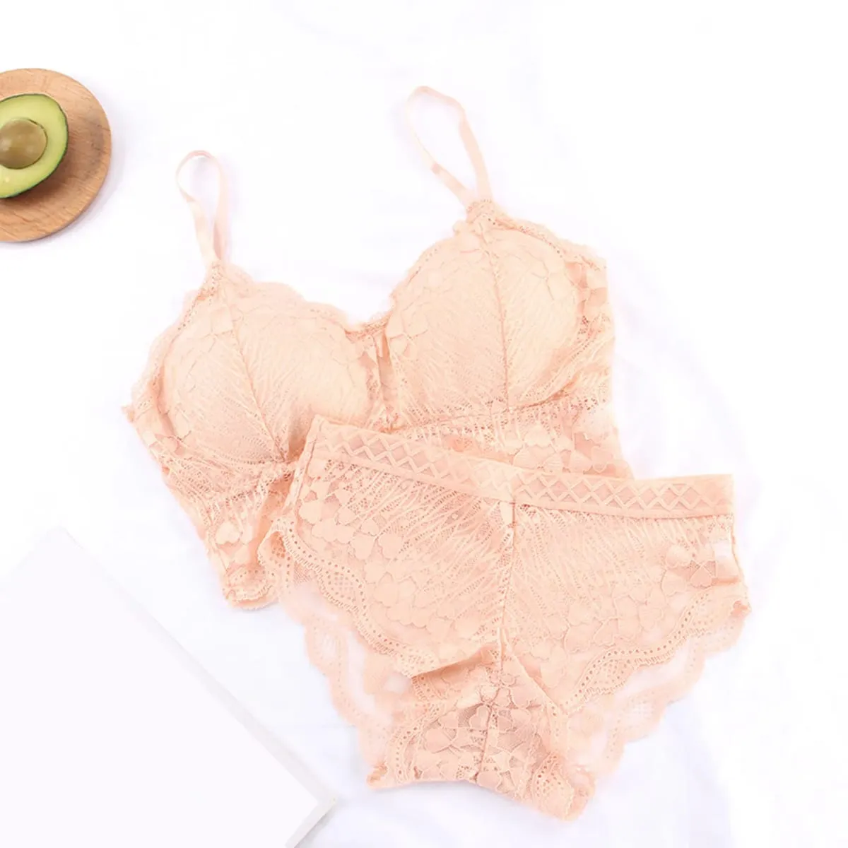 Sexy Lingerie Woman Lace Transparent Underwear Sexy Cutout Bra Push Up Silk Lingerie Set Women's Set Push Up Thin Bralette