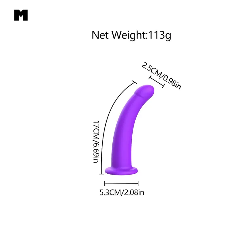 Adjustable Silicone Strap On Dildo Harness with Strong Suction Cup Slim Curved Pegging Dildo Wearable Sex Toy for Women Men Cou
