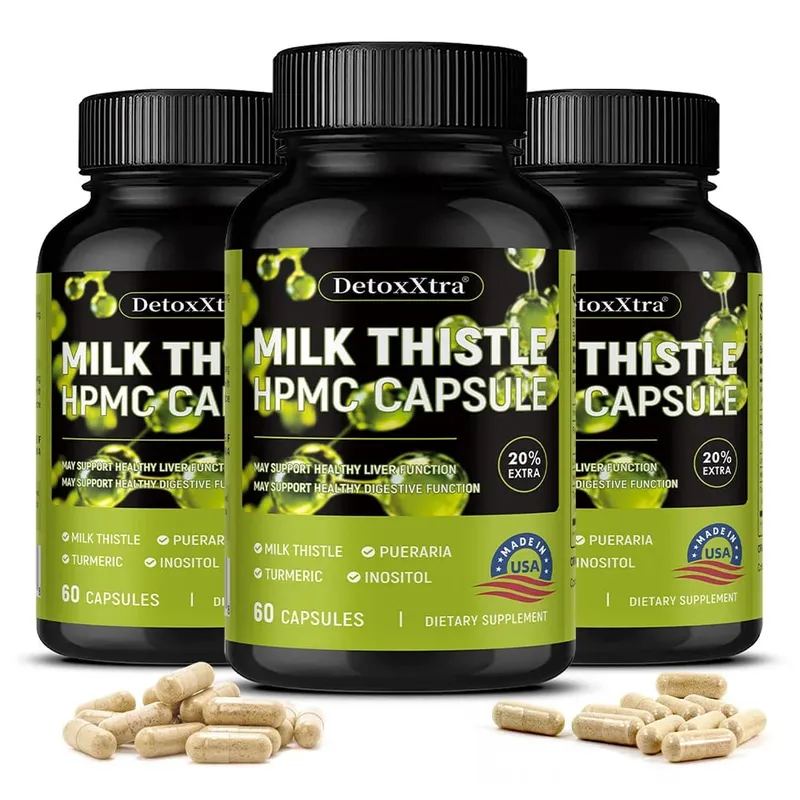 Milk Thistle Liver Cleanse Detox Health Supplement Supports Healthy Liver Function Men & Women Boosts Immunity Antioxidant — image 8
