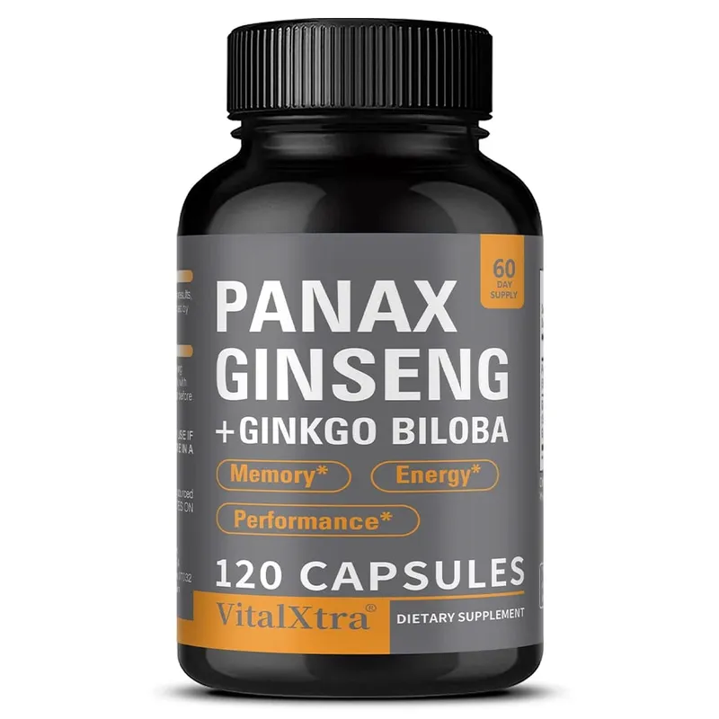 Panax Ginseng + Ginkgo Biloba 120 Vegan Capsules Supports Heart Health and Muscle Function Athletic Performance — image 9
