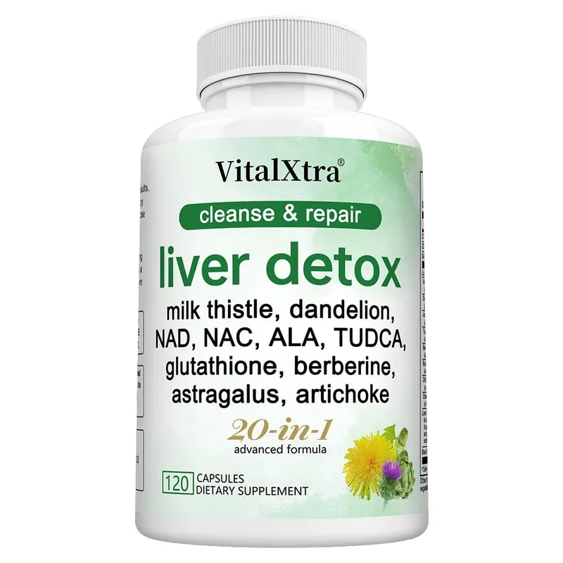 Liver Support Capsules Milk Thistle Extract Glutathione Dandelion Artichoke Liver Cleanse & Detox Antioxidant Digestion Support — image 8