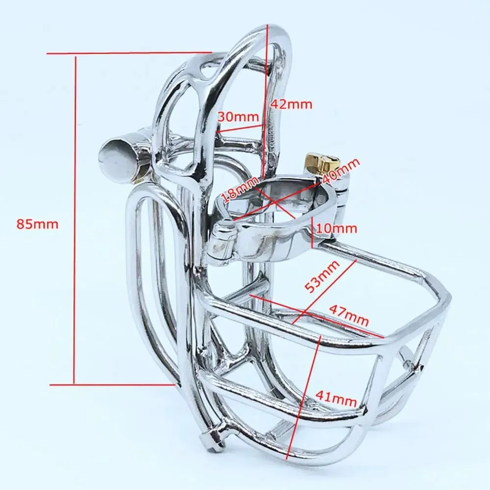 2026 NEW Newest Design Male Chastity Device Stainless Steel PA Puncture Cock Cage Bdsm Sex Toys For Men Penis Lock Cock Ring Toy — image 2
